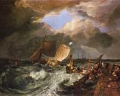 Calais Pier, with French Poissards Preparing for Sea,an English Packeet Arriving - 约瑟夫·玛罗德·威廉·透纳